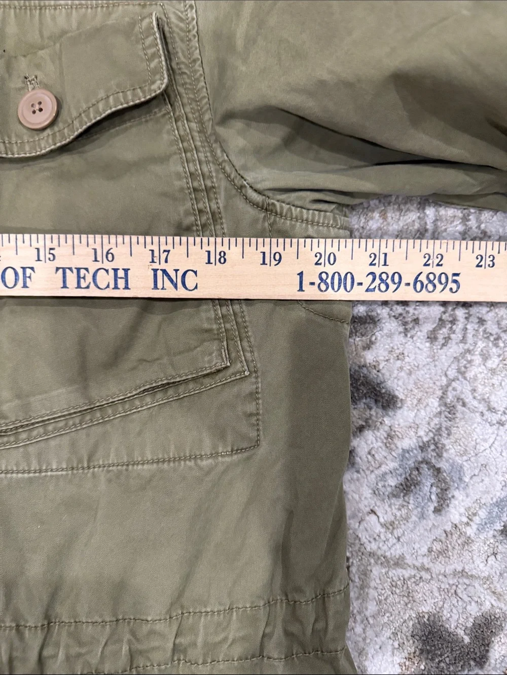 JCrew Utility Jacket Military Style Olive Green Large Cotton Button Up Pockets